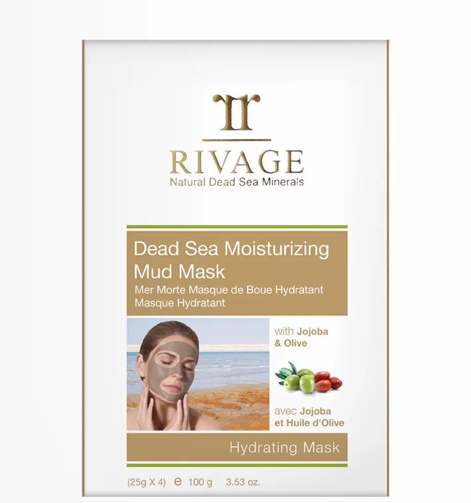 dead sea moisturizing mud mask sachets | rivage natural dead sea minerals skincare 